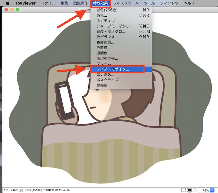 Toy Viewerで画像にモザイクをつける