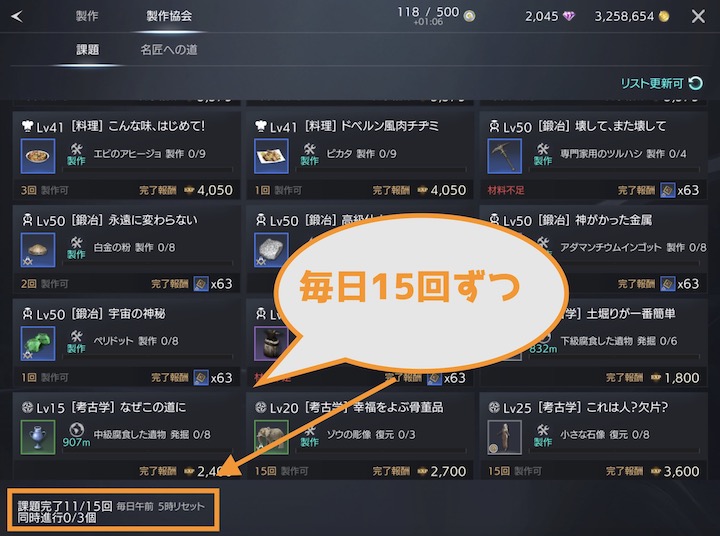 TRAHA 専門技術のレベル上げ