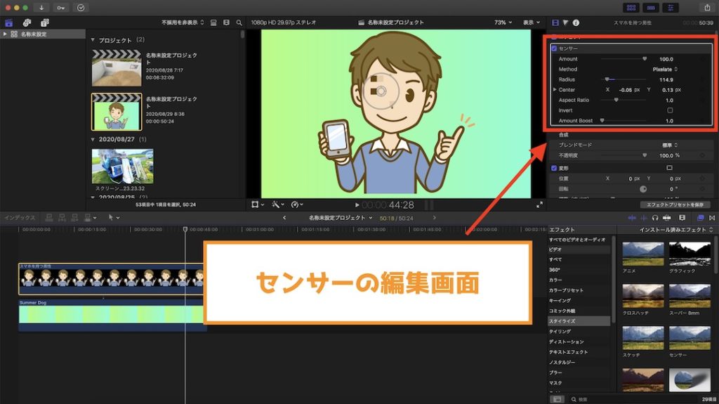 Final Cut Pro X 動画にモザイクを追加する方法 追従機能でモザイクを動かせる インドアろんろんのお役立ちブログ