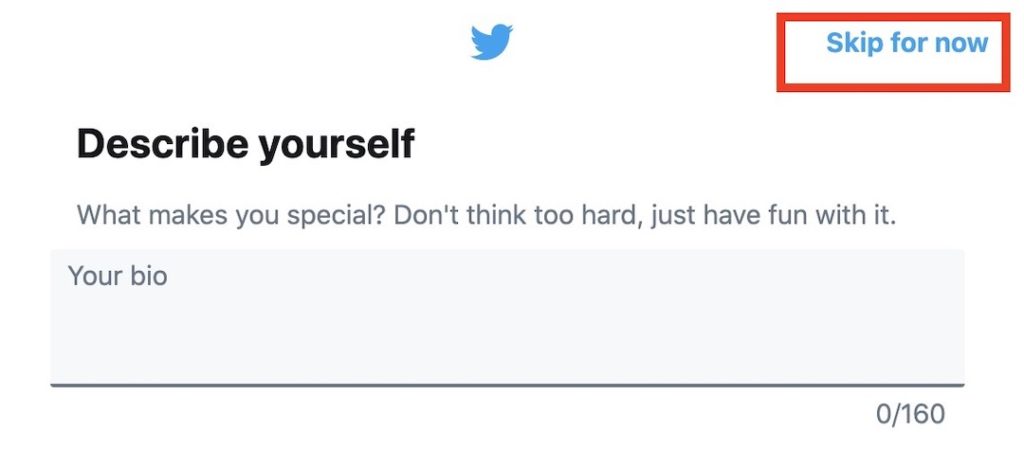 Twitterアカウント作成 プロフィール入力