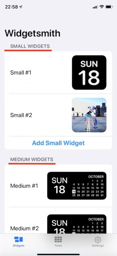 widgetsmithを起動する