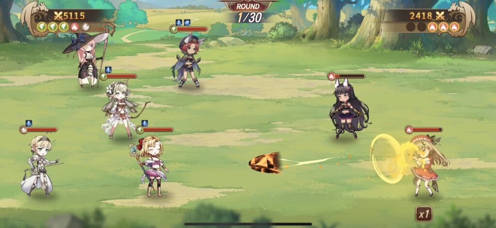 ドラゴンとガールズ交響曲 バトル画面