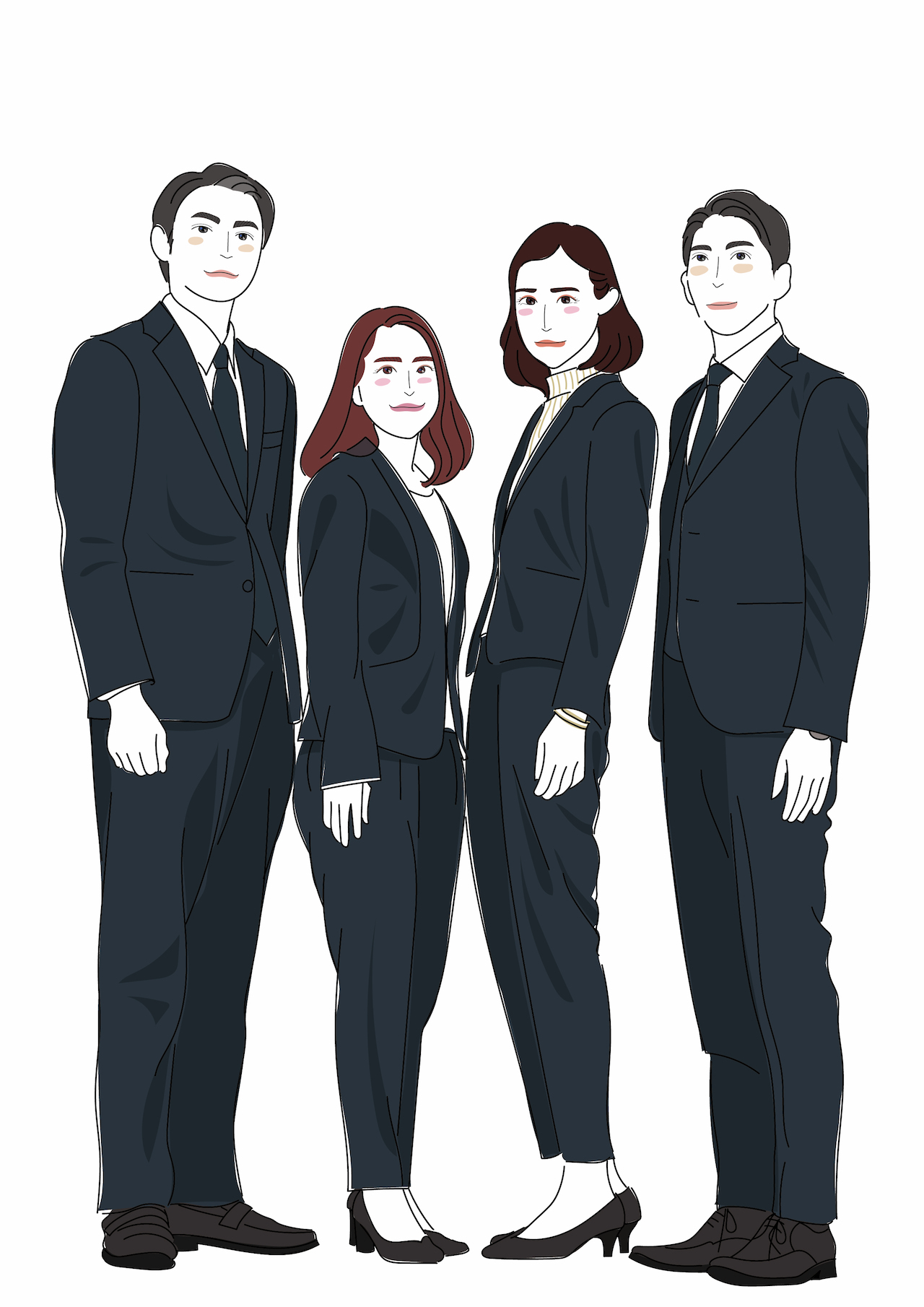 スーツを着た人たちのイラスト