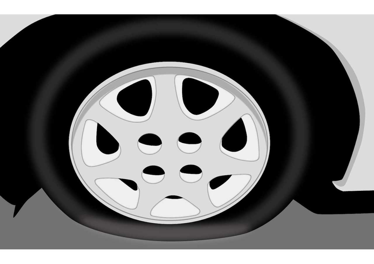 タイヤパンク イラスト