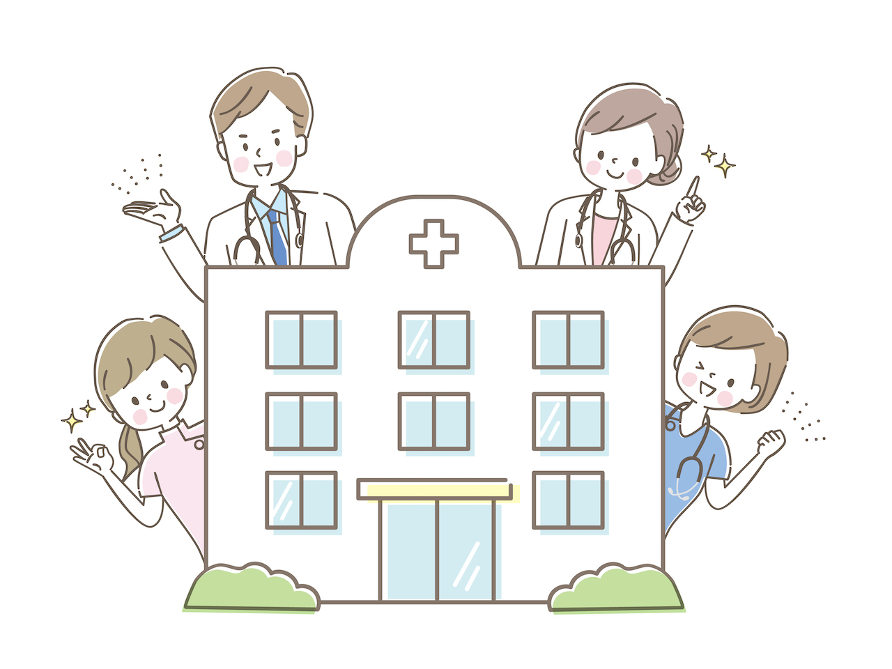 笑顔の家族のイラストセット