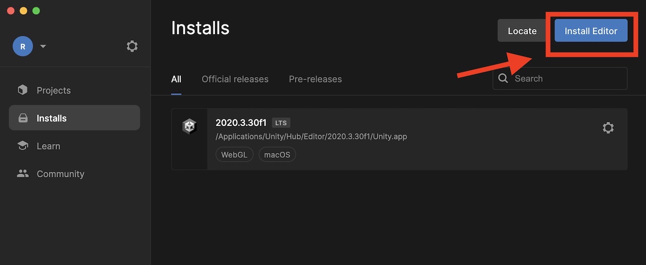 Unity バージョン2019をインストール