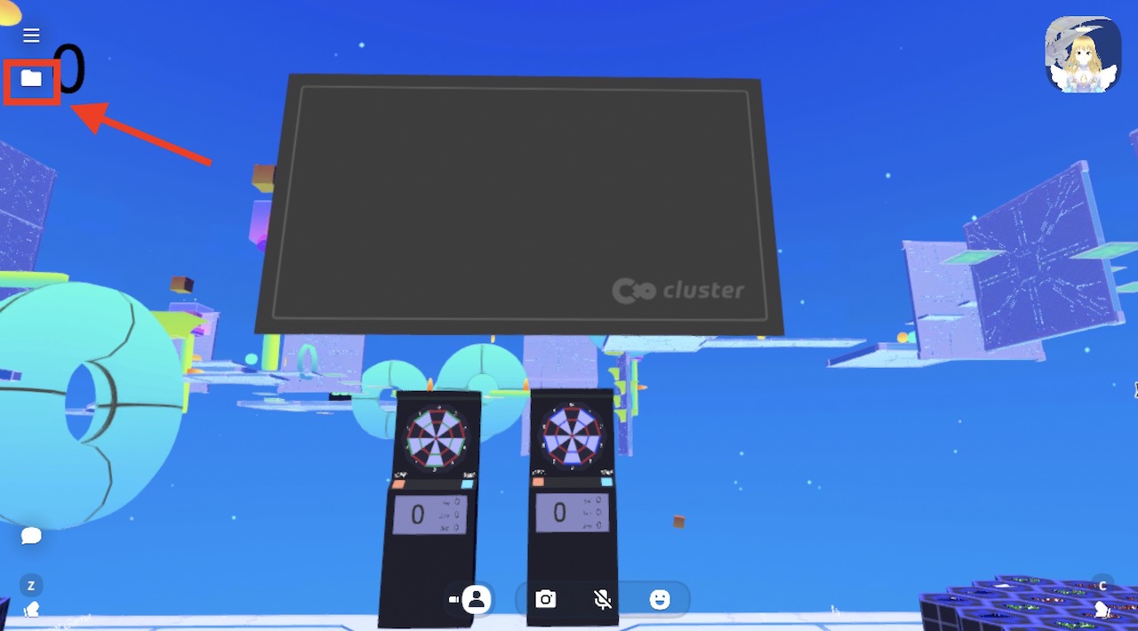 clusterスクリーンに画面を共有する