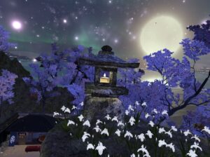 【夜の日本庭園 Night Japan Garden】夜桜が綺麗な茶屋のワールド