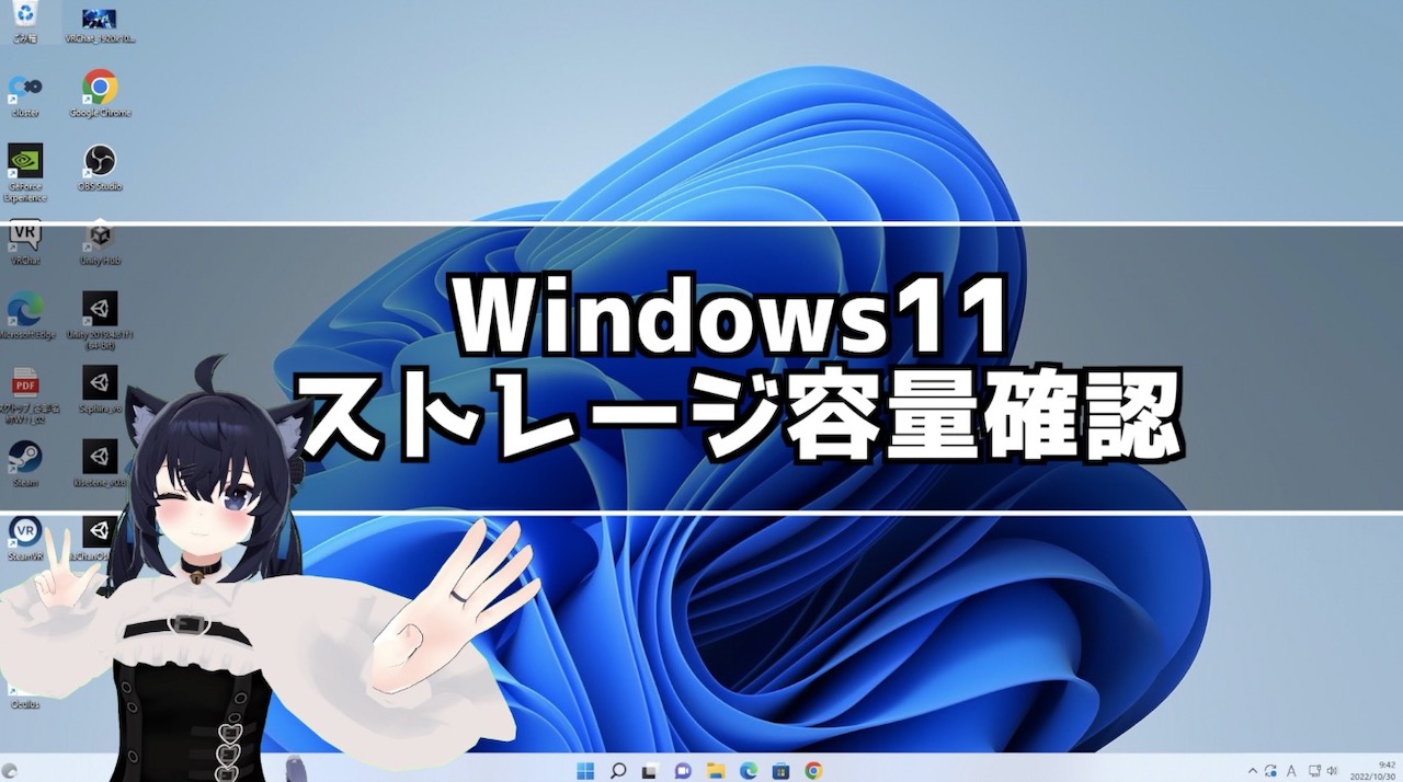 Windows11 パソコンストレージ容量を確認する方法