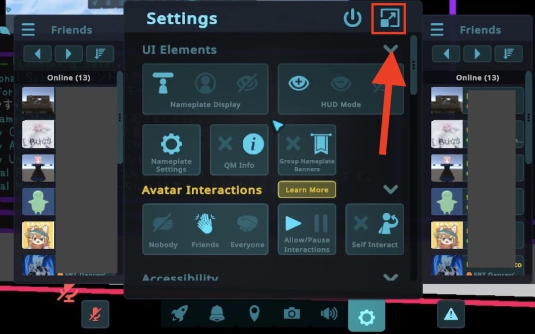 VRChat 他人のアバターが近づいても消えなくする方法2
