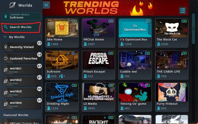 VRChat ワールドを移動する方法2