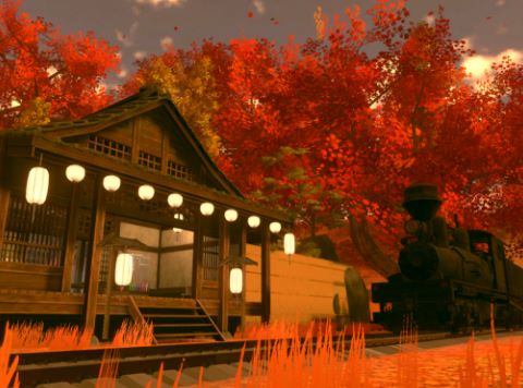 VRChatワールド紹介懐郷の秋澄む処 -Nostalgic Autumn Riverside- サムネイル