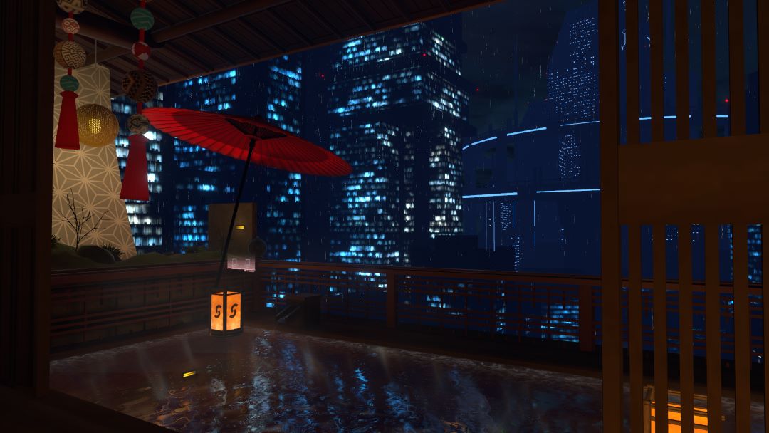 VRChatワールド紹介 雨見るペントハウス ～Japanese-style penthouse under the rain～ 3