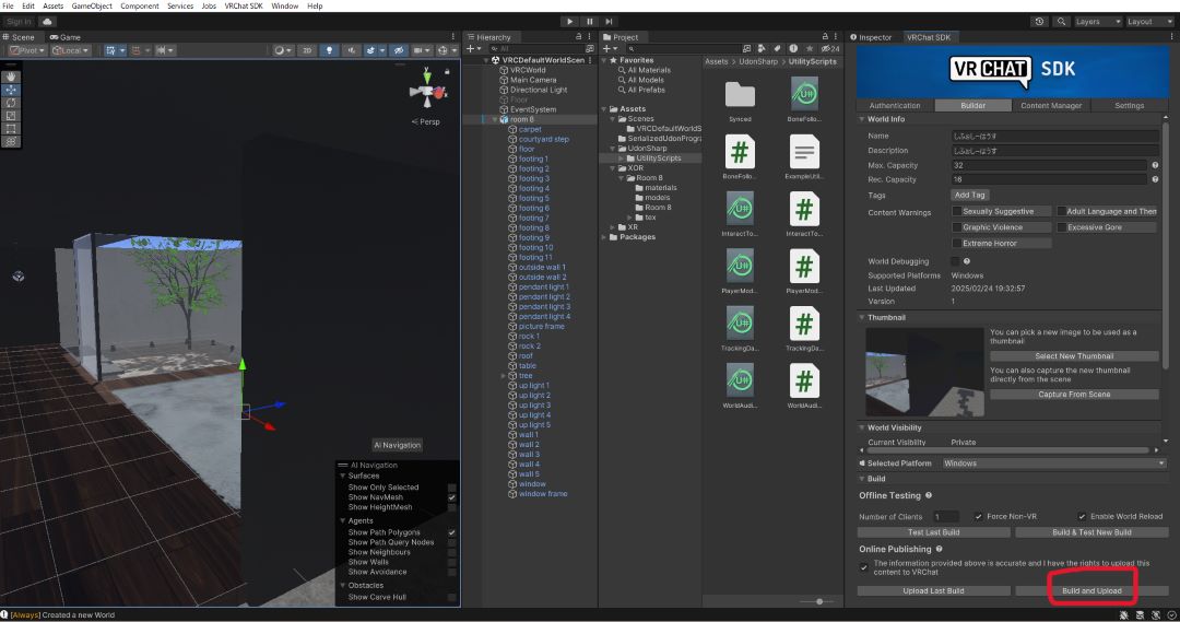 VRChat ワールドアップロード方法1