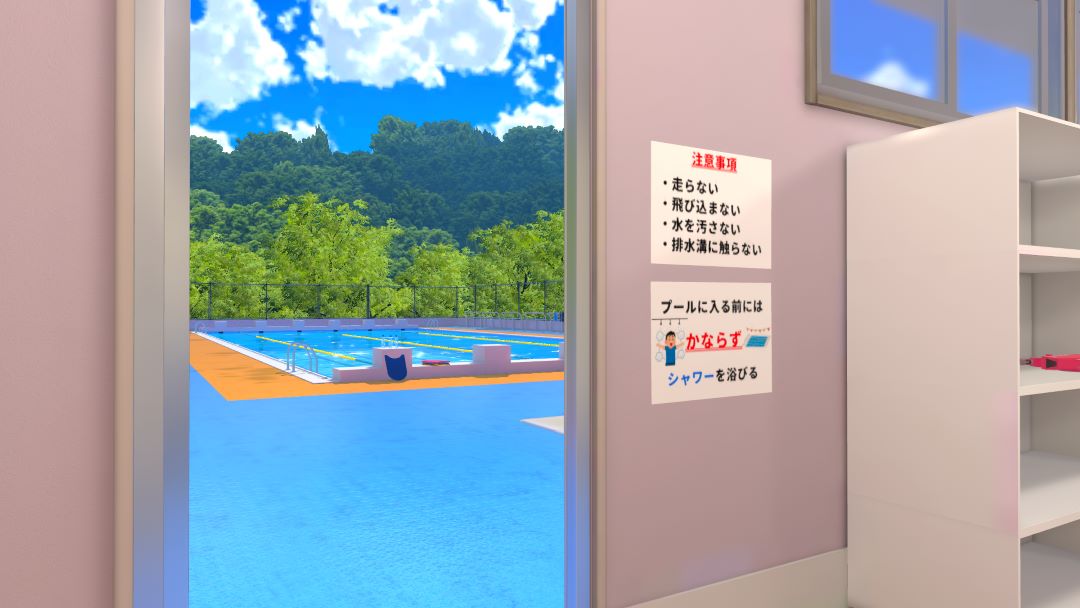VRChatワールド紹介 澄夏町学校 プール開放日 -School Swimming Pool in Summer- 2