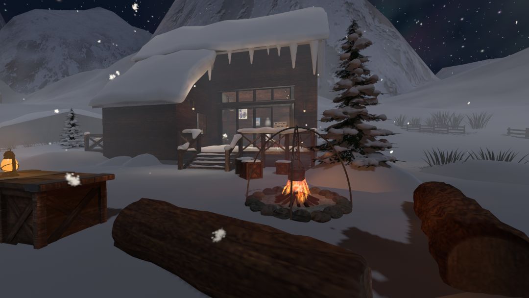 VRChatワールド紹介 ぽかぽかの冬 -Warm log house- 5