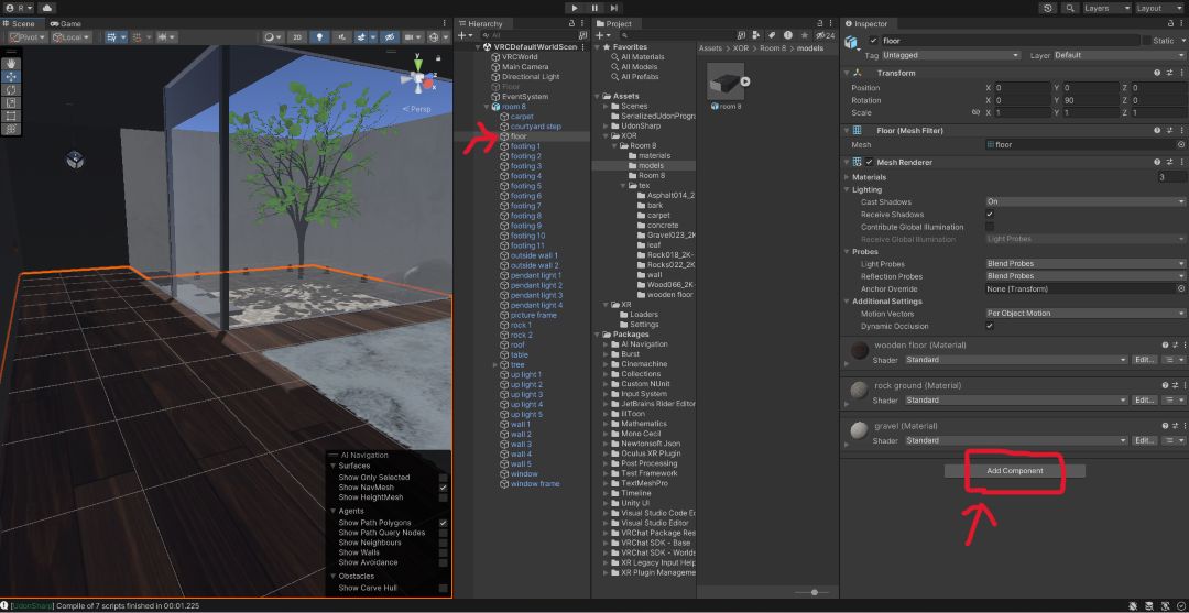 VRchat ワールドアセットにコライダーを付ける
