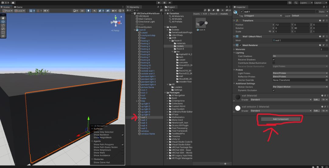 VRchat ワールドアセットにコライダーを付ける1