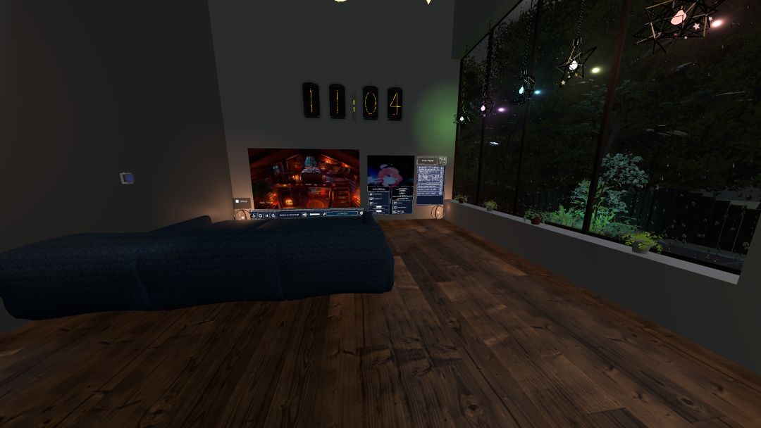 VRChatワールド紹介 イオのロフトハウス-雨の降るお家 3