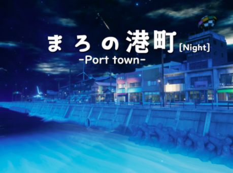 VRChatワールド紹介 まろの港町 -Port town-［Night］ サムネイル