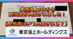 【2025年】東京海上ホールディングス(8766)の配当金はいつ？配当金が入金されました！