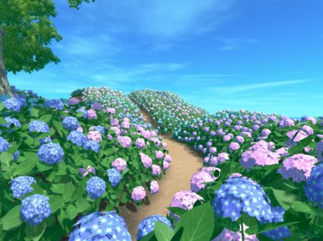 VRChatワールド紹介 紫陽花岬 -Cape Hydrangea- サムネイル