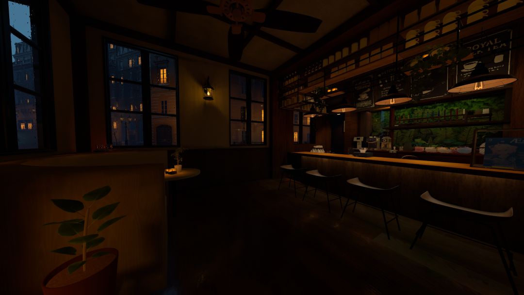 VRChatワールド紹介 雨見る喫茶店～Rainy cafe～ 2