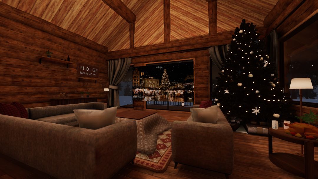 VRChatワールド紹介 雪降るクリスマスの隠れ家 2