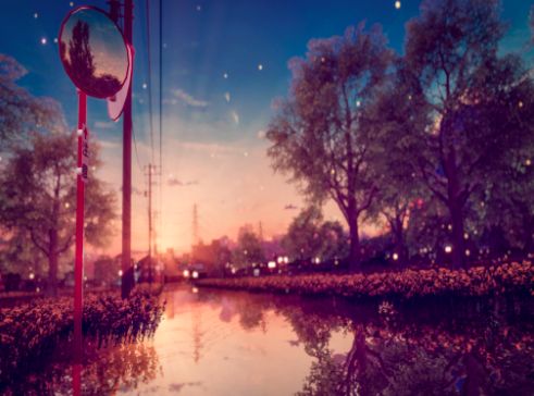 VRChatワールド紹介 夕焼けの帰り道ーOn my way home in the Sunset サムネイル