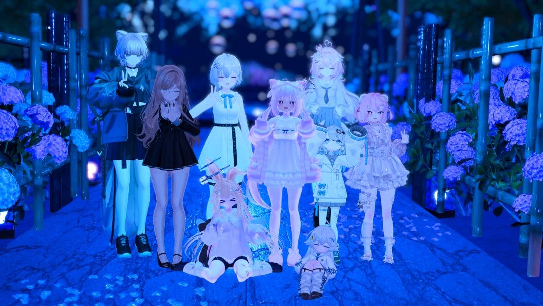 VRChatワールド紹介 月下、紫陽花は歌う Moonlit Hydrangeas Sing 5