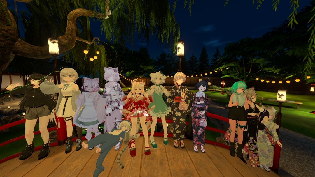 VRChatワールド紹介 Kimonowa Japanese Garden on a Summer Night World 6