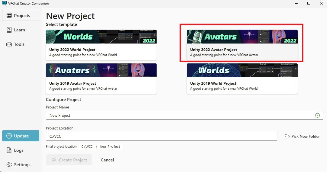Unity Create New Project1