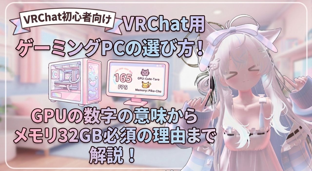 【初心者向け】VRChat用ゲーミングPCの選び方！GPUの数字の意味からメモリ32GB必須の理由まで解説